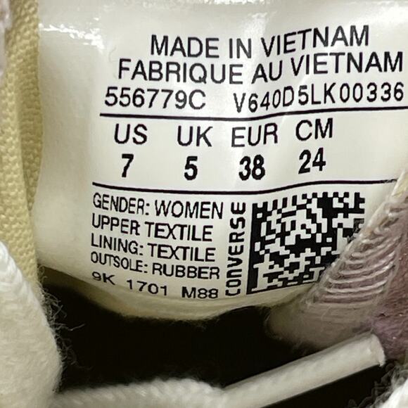 Converse CTAS Lux Mid Womens Size 7 Barely Fuchsia Metallic Hidden Wedge Sneaker - Picture 8 of 8